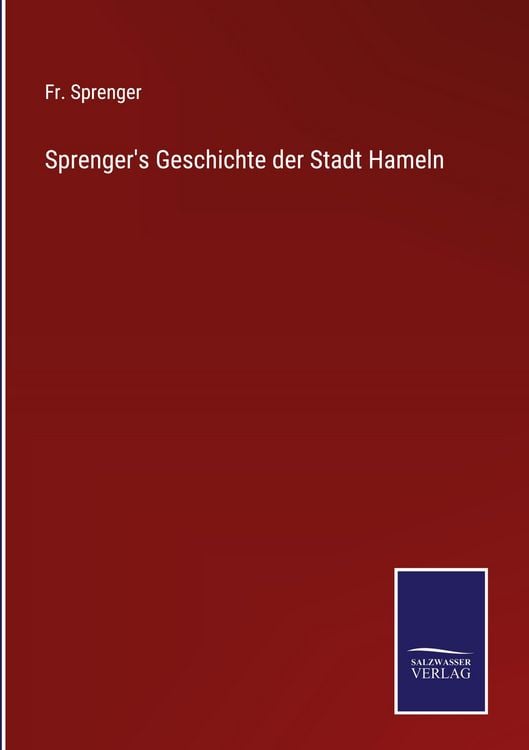 Produktbild: Sprenger's Geschichte der Stadt Hameln