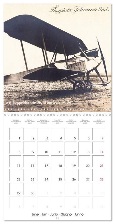 Produktbild: Avions biplans sur cartes postales anciennes (Calendrier mural carr&eacute; 2026 30x30 cm) Calendrier double avec une page pour vos prises de notes