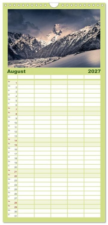 Produktbild: Familienplaner 2027 - Berge des Karakorum mit 5 Spalten (Wandkalender, 21 x 45 cm) CALVENDO