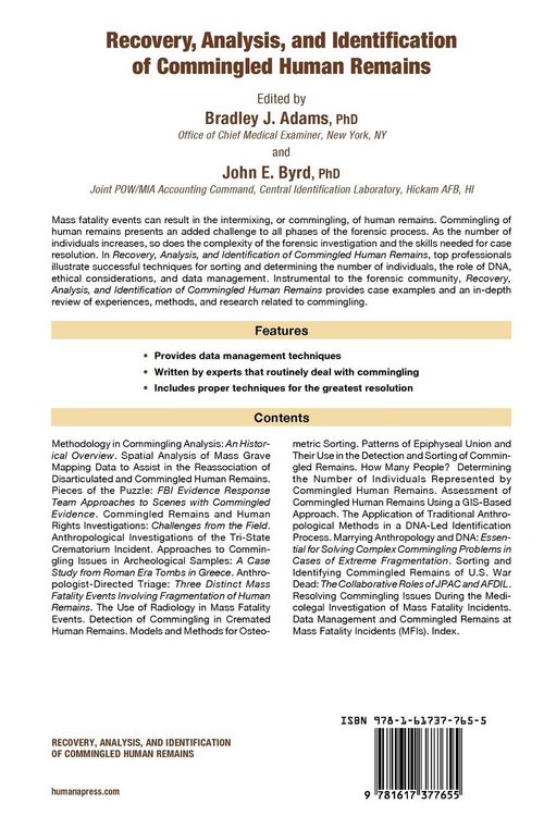 Produktbild: Recovery, Analysis, and Identification of Commingled Human Remains