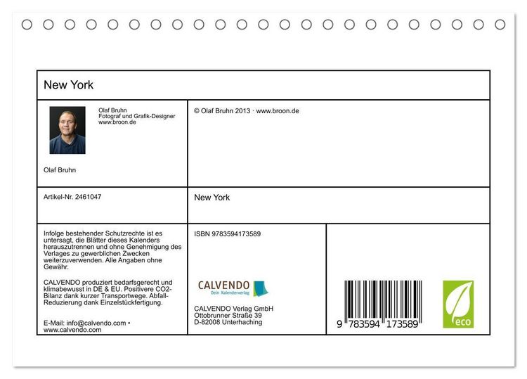 Produktbild: New York (Tischkalender 2027 DIN A5 quer), CALVENDO Monatskalender