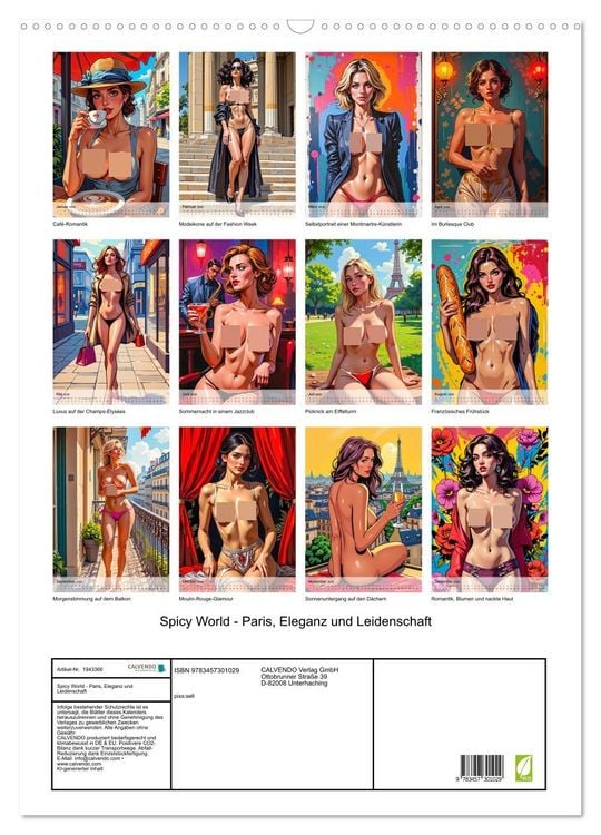 Produktbild: Spicy World - Paris, Eleganz und Leidenschaft (Wandkalender 2026 DIN A2 hoch), CALVENDO Monatskalender