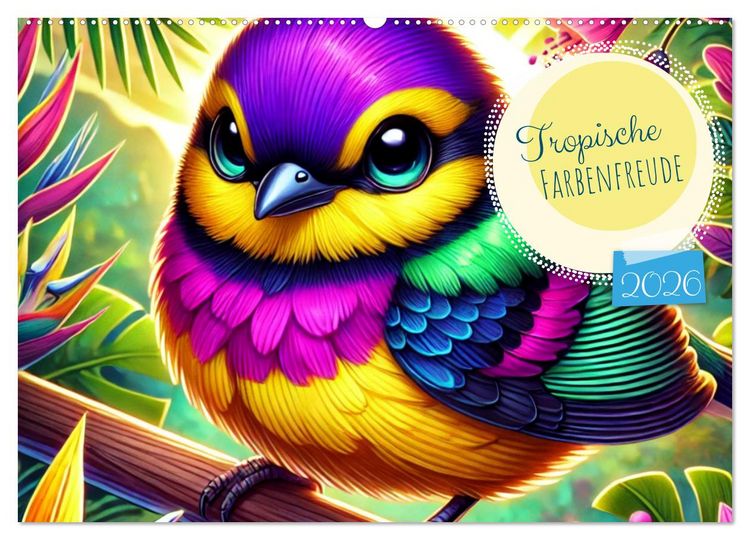 Produktbild: Tropische Farbenfreude (Wandkalender 2026 DIN A2 quer), CALVENDO Monatskalender