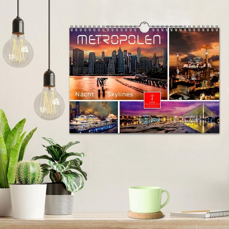 Produktbild: Metropolen - Nacht Skylines (Wandkalender 2026 DIN A4 quer), CALVENDO Monatskalender
