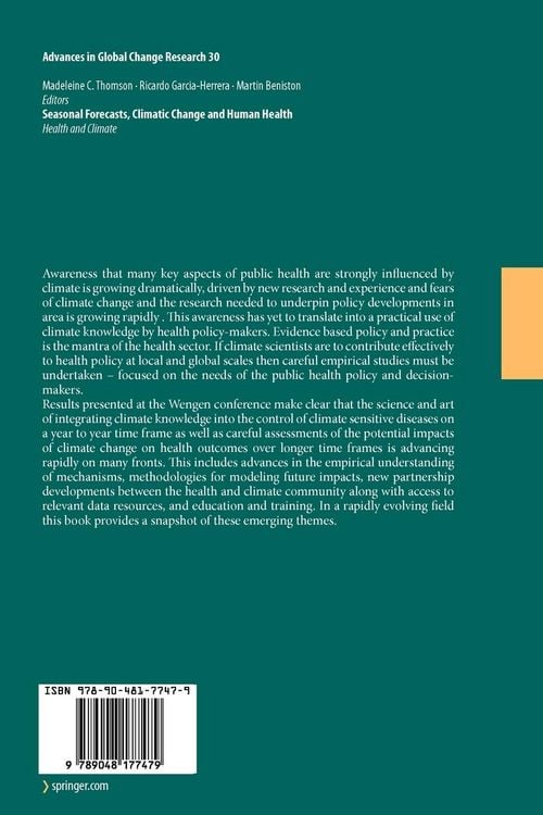 Produktbild: Seasonal Forecasts, Climatic Change and Human Health