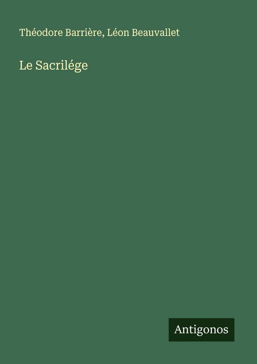 Produktbild: Le Sacril&eacute;ge