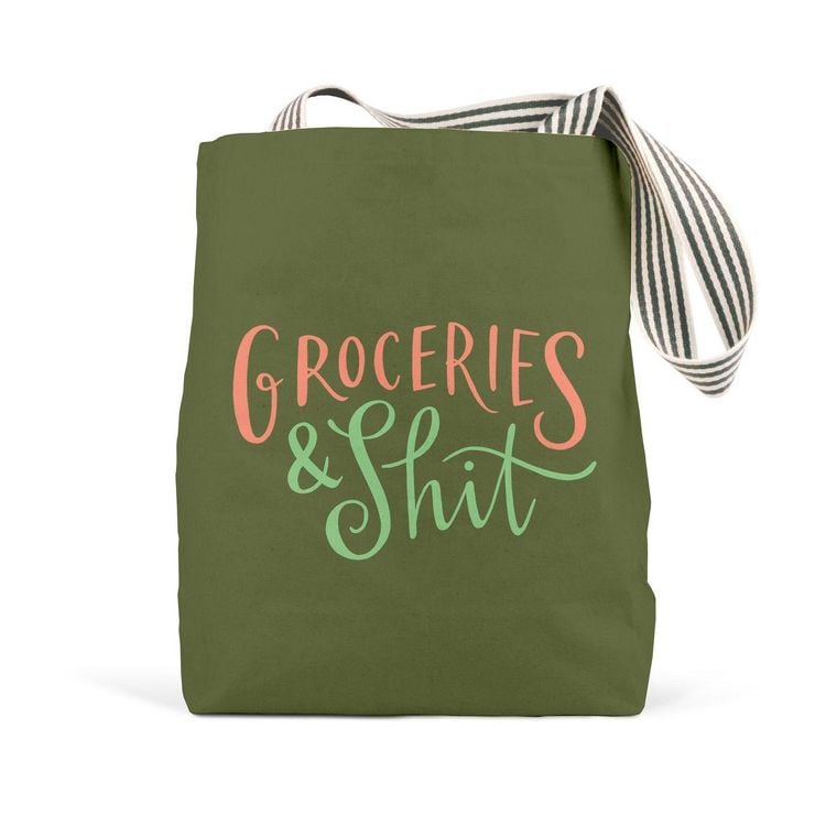 Produktbild: Groceries & Shit Tote Bag (Olive)