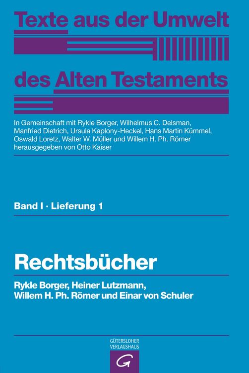 Produktbild: Texte aus der Umwelt des Alten Testaments, Bd 1: Rechts- und Wirtschaftsurkunden. / Rechtsb&uuml;cher