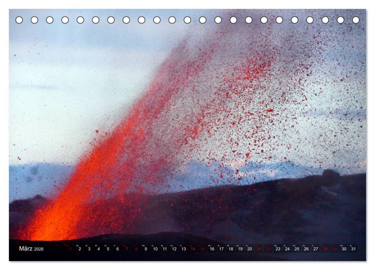 Produktbild: Vulkane - Magma, Lava, Eruptionen (Tischkalender 2026 DIN A5 quer), CALVENDO Monatskalender