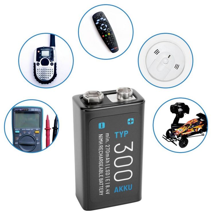 Produktbild: Absina 300 9V Block-Akku NiMH 270 mAh 8.4V 1St.