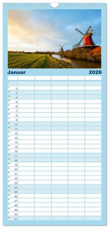 Produktbild: Familienplaner 2026 - Mein Land, Ostfriesland mit 5 Spalten (Wandkalender, 21 x 45 cm) CALVENDO