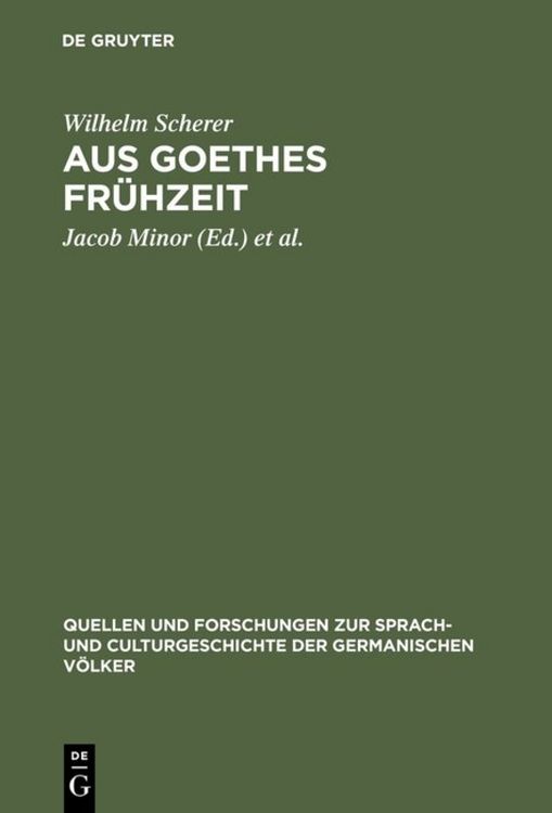 Produktbild: Aus Goethes Fr&uuml;hzeit