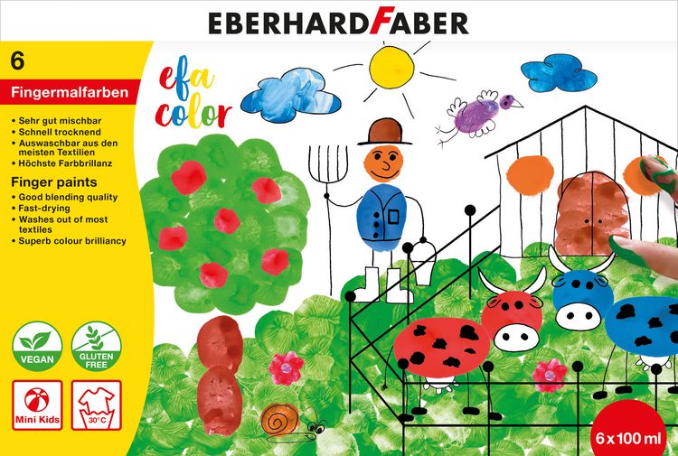 Produktbild: Fingerfarben EFA Color 100ml 6er Etui