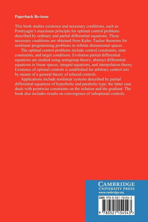 Produktbild: Infinite Dimensional Optimization and Control Theory