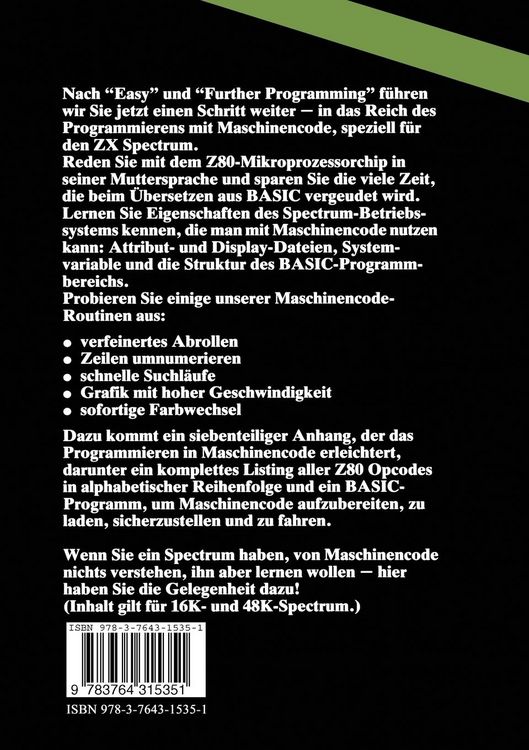 Produktbild: ZX Spectrum Maschinencode