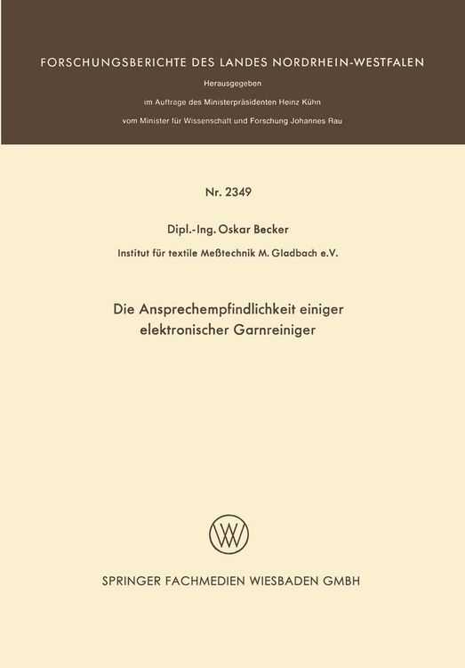 Produktbild: Die Ansprechempfindlichkeit einiger elektronischer Garnreiniger