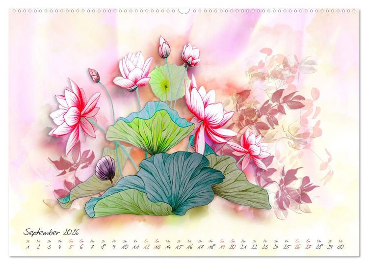 Produktbild: Lotus Bl&uuml;tenzauber (hochwertiger Premium Wandkalender 2026 DIN A2 quer), Kunstdruck in Hochglanz