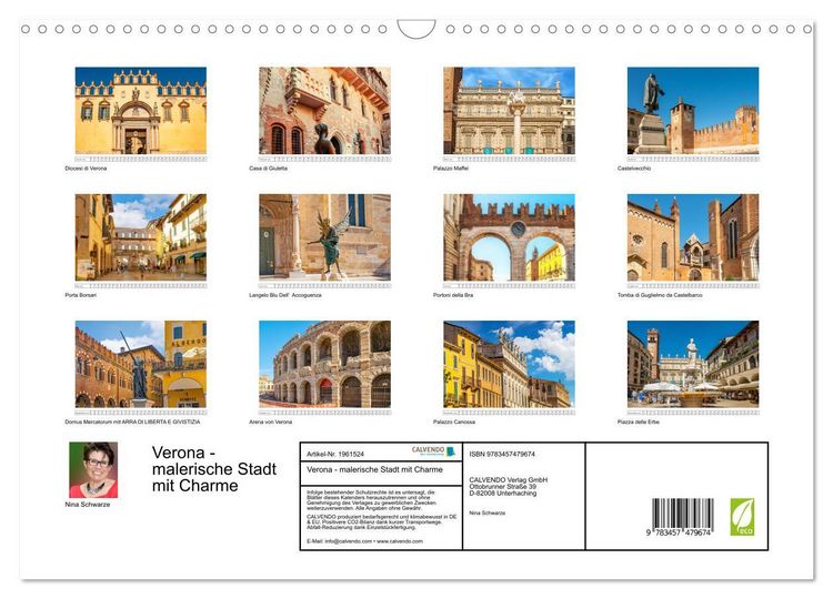 Produktbild: Verona - malerische Stadt mit Charme (Wandkalender 2026 DIN A3 quer), CALVENDO Monatskalender