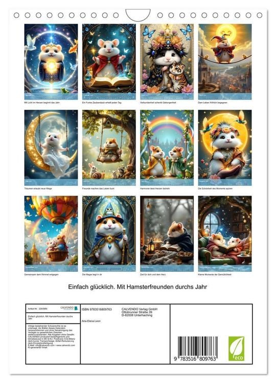 Produktbild: Einfach gl&uuml;cklich. Mit Hamsterfreunden durchs Jahr (Wandkalender 2027 DIN A4 hoch), CALVENDO Monatskalender