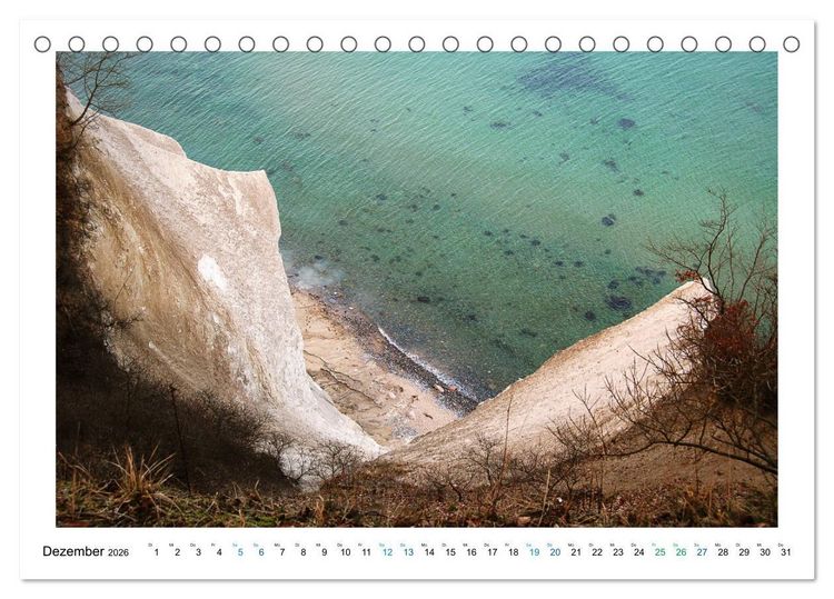 Produktbild: Kreidefelsen Insel R&uuml;gen - Sonne, Wind und Ostsee (Tischkalender 2026 DIN A5 quer), CALVENDO Monatskalender