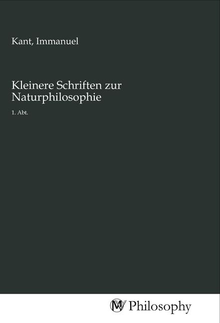 Produktbild: Kleinere Schriften zur Naturphilosophie