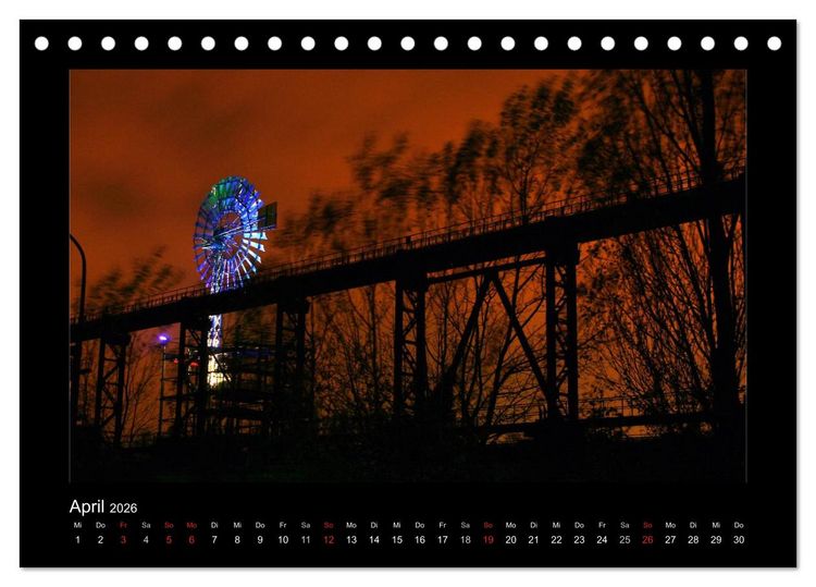 Produktbild: Extraschicht im Ruhrgebiet - Nachts ist es nicht dunkel! (Tischkalender 2026 DIN A5 quer), CALVENDO Monatskalender