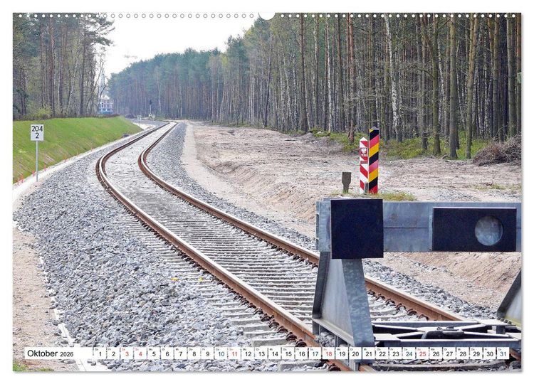 Produktbild: Die Karniner Bahn - Wiederaufbau vor dem Verkehrskollaps? (Wandkalender 2026 DIN A2 quer), CALVENDO Monatskalender