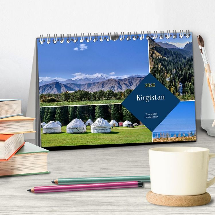 Produktbild: Kirgistan - Traumhafte Landschaften (Tischkalender 2026 DIN A5 quer), CALVENDO Monatskalender