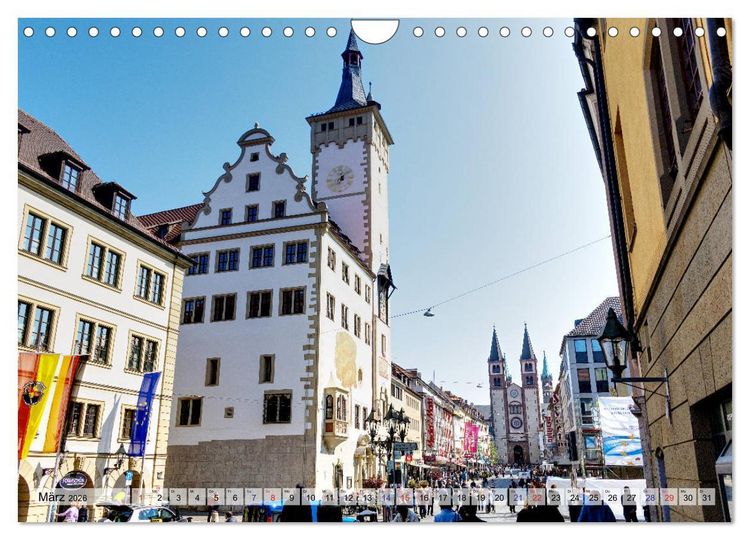 Produktbild: W&uuml;rzburg und Veitsh&ouml;chheim - romantische Rokoko St&auml;dte am Main (Wandkalender 2026 DIN A4 quer), CALVENDO Monatskalender