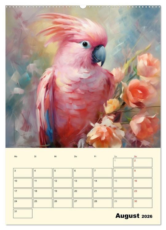 Produktbild: Bunte V&ouml;gel. Bezaubernde Papageien-Aquarelle (hochwertiger Premium Wandkalender 2026 DIN A2 hoch), Kunstdruck in Hochglanz