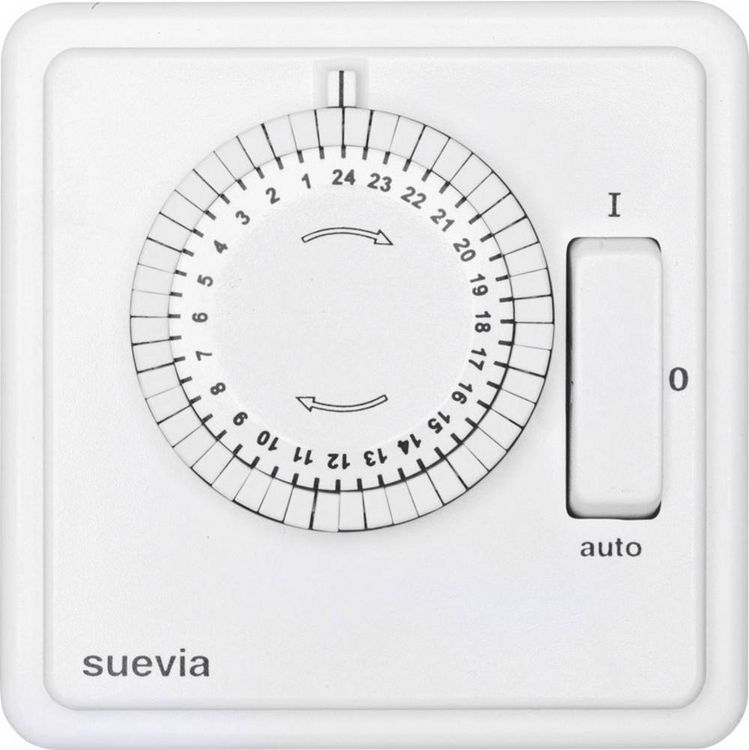 Produktbild: Suevia SU280447 Unterputz-Zeitschaltuhr analog Tagesprogramm 1200 W IP20 EIN/AUTO/AUS-Programm
