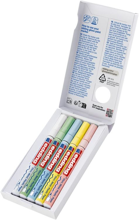 Produktbild: Edding Glanzlackmarker 751 Creative Pastell 1-2mm 5er Set