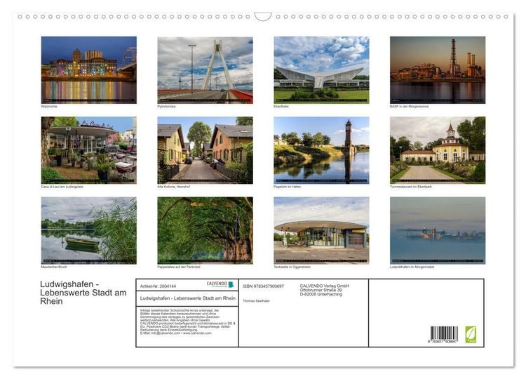 Produktbild: Ludwigshafen - Lebenswerte Stadt am Rhein (Wandkalender 2026 DIN A2 quer), CALVENDO Monatskalender