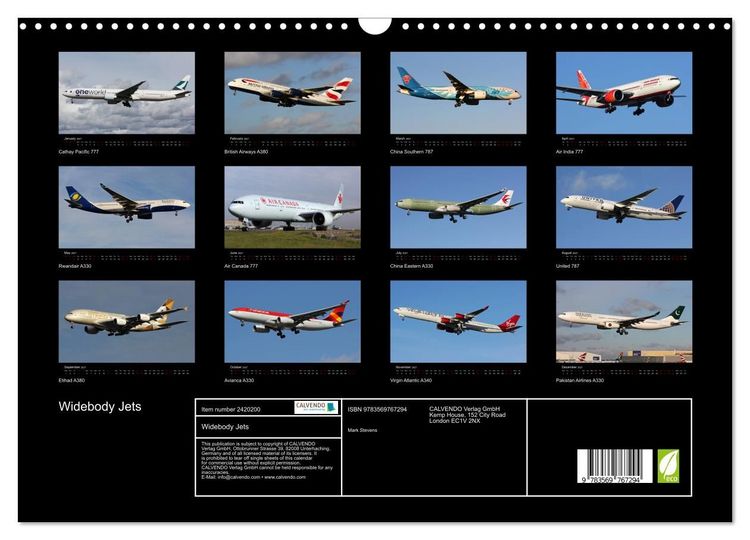 Produktbild: Widebody Jets (Wall Calendar 2027 DIN A3 landscape), CALVENDO 12 Month Wall Calendar
