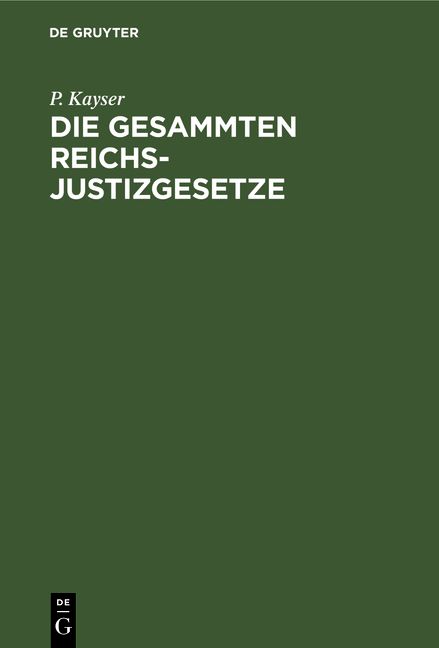 Produktbild: Die Gesammten Reichs-Justizgesetze