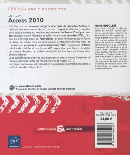 Produktbild: Microsoft Access 2010 : 165 exercices et corrig&eacute;s
