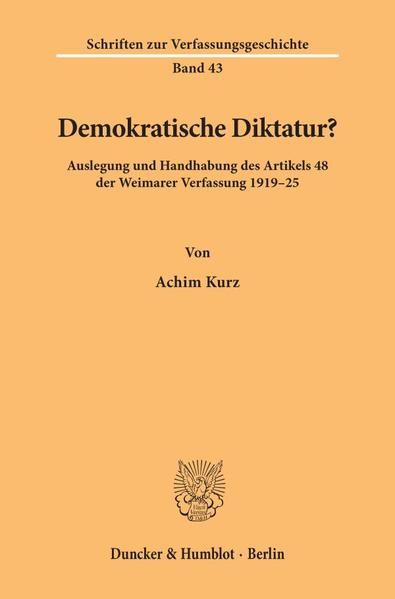 Produktbild: Demokratische Diktatur?