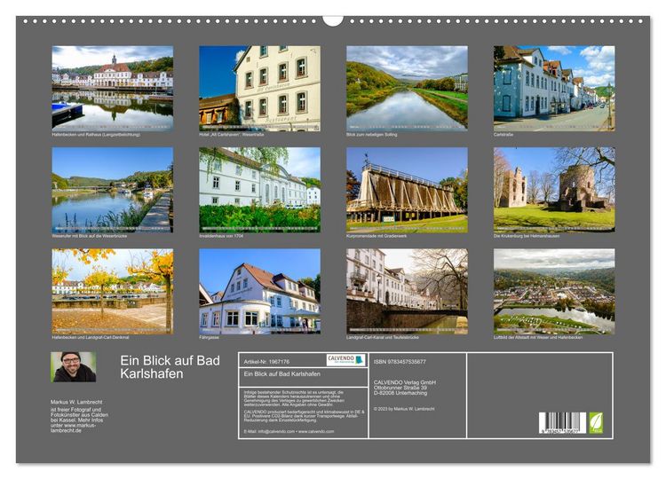 Produktbild: Ein Blick auf Bad Karlshafen (Wandkalender 2026 DIN A2 quer), CALVENDO Monatskalender