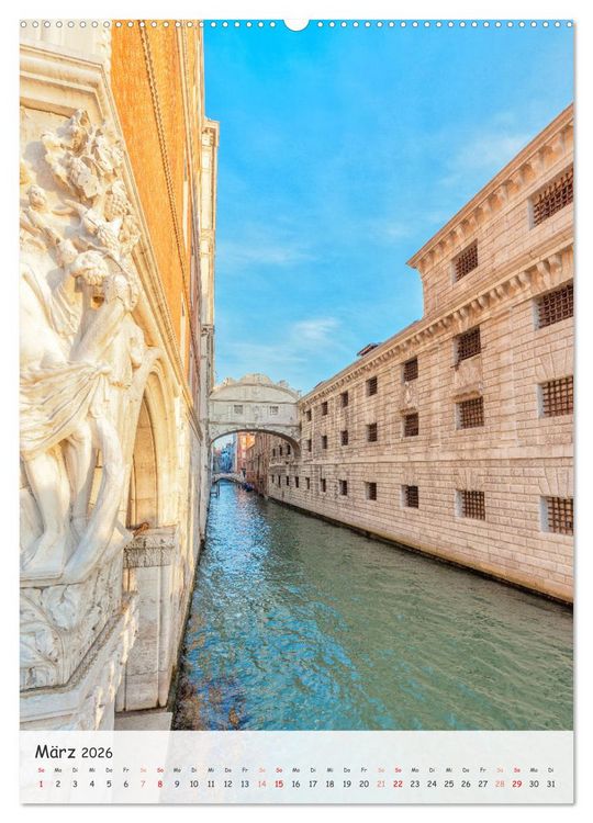 Produktbild: Venedig und Burano, Stadt am Wasser und Insel der bunten H&auml;user (hochwertiger Premium Wandkalender 2026 DIN A2 hoch), Kunstdruck in Hochglanz