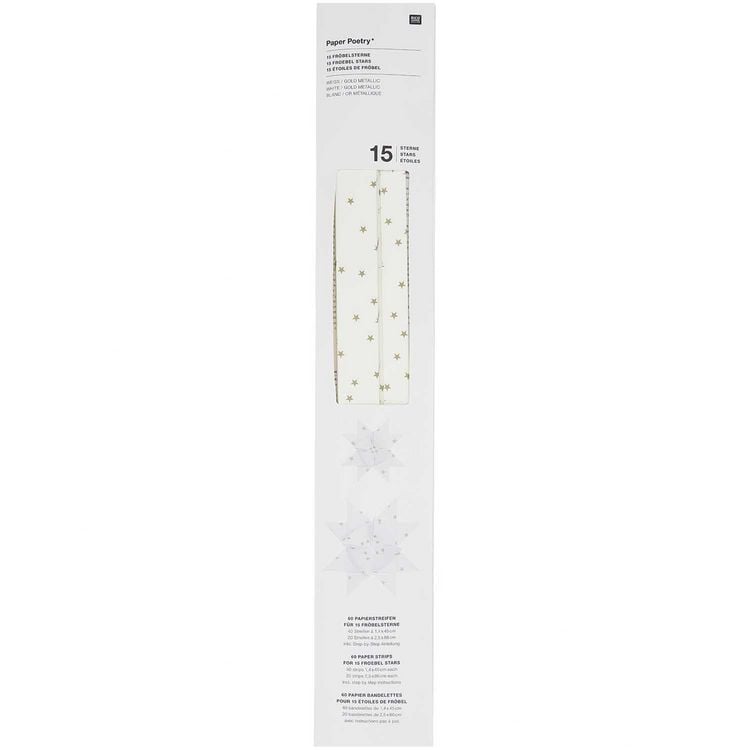 Produktbild: Fr&ouml;belsterne, wei&szlig;, Sterne, 60 Streifen MIX, 120 g/m&sup2;
