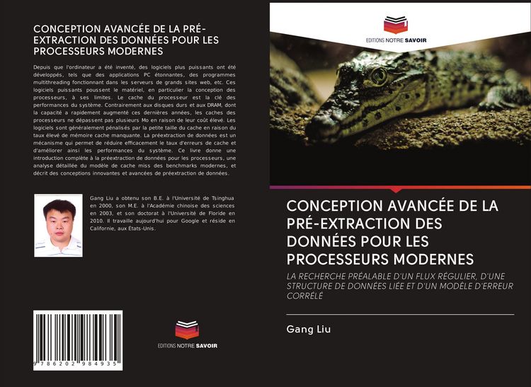 Produktbild: Conception Avanc&eacute;e De La Pr&eacute;-Extraction des Donn&eacute;es Pour Les Processeurs Modernes