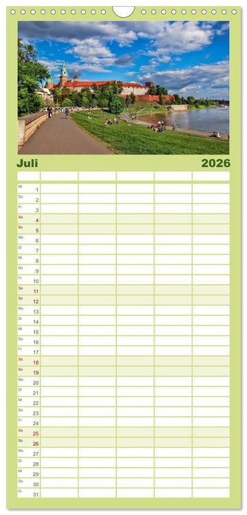 Produktbild: Familienplaner 2026 - Krakau - das polnische Florenz mit 5 Spalten (Wandkalender, 21 x 45 cm) CALVENDO
