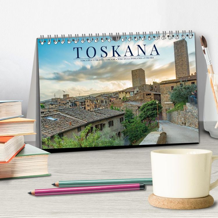 Produktbild: Motive der Toskana (Tischkalender 2026 DIN A5 quer), CALVENDO Monatskalender