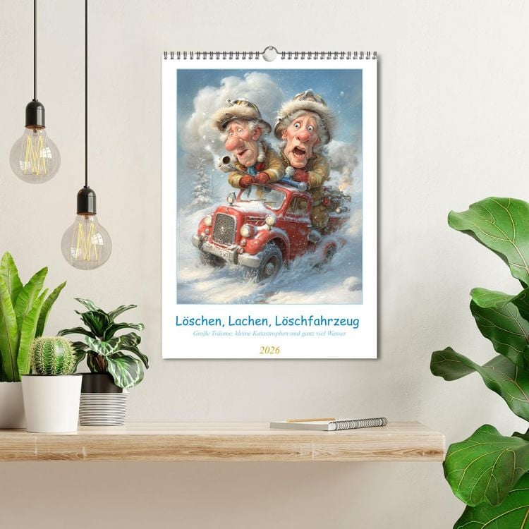 Produktbild: L&ouml;schen, Lachen, L&ouml;schfahrzeug (Wandkalender 2026 DIN A3 hoch), CALVENDO Monatskalender