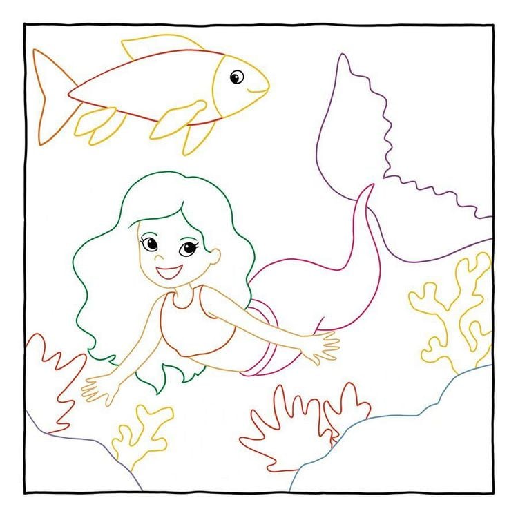 Produktbild: Glitzer Zauberpapier Malbuch Wundervolle Meerjungfrauen