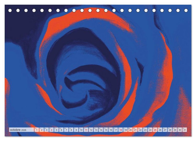 Produktbild: Roses peintes (Calendrier de bureau 2026 DIN A5 vertical), CALVENDO calendrier mensuel