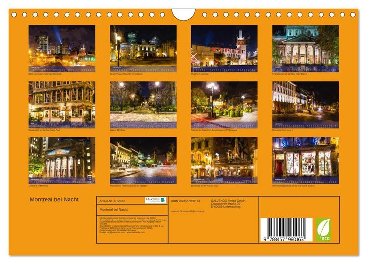 Produktbild: Montreal bei Nacht (Wandkalender 2026 DIN A4 quer), CALVENDO Monatskalender