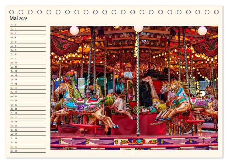 Produktbild: Karussell - Nostalgie (Tischkalender 2026 DIN A5 quer), CALVENDO Monatskalender