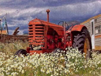 Produktbild: CALVENDO Puzzle Ein Motiv aus dem Kalender Traktoren - game over | 1000 Teile Lege-Gr&ouml;&szlig;e 64x48cm Foto-Puzzle f&uuml;r gl&uuml;ckliche Stunden