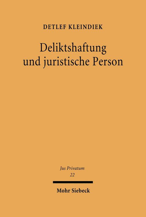 Produktbild: Deliktshaftung und juristische Person